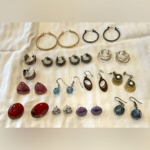 14 Pairs of Mixed Color Earrings bundle